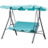 Outsunny 3-Person Porch Swing with Stand, Outdoor Swing for Patio Porch with Adjustable Tilt Canopy & Comfortable Swing Bench-Style Seat, Steel Frame - 4 of 4