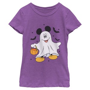 Girls Mickey & Friends Ghost Costume Trick or Treating Basket T Shirt - 1 of 4