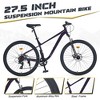RISOKEYS 27.5 Inch Adult Mountain Bicycle,Wheels Front Suspension Mountain Trail Bike,Steel Frame & 8 Speed Dual Disc Brake for Commuter City, - 2 of 4