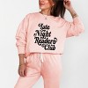 Late Night Readers Club Distressed - Women's Lightweight Garment Dyed Sweatshirt - 3 of 4