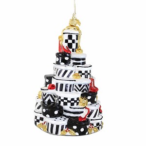 Huras Family 6.5 Inch Black And White Delight Fashion Tree Hand Painted Bold Design Shoes Tree Ornaments - 1 of 3