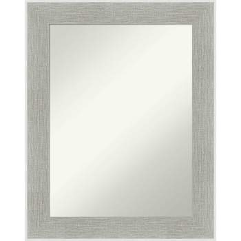 23" x 29" Non-Beveled Glam Linen Gray Wall Mirror - Amanti Art
