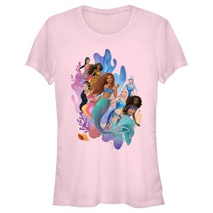 Juniors Womens The Little Mermaid Group of Mermaids T-Shirt - 1 of 4