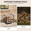 Tangkula Fireplace Firewood Rack, Heavy Duty Small Firewood Holder for Fireplace, 132 lbs Load Capacity, Decorative Log Rack Wood Holder - 4 of 4