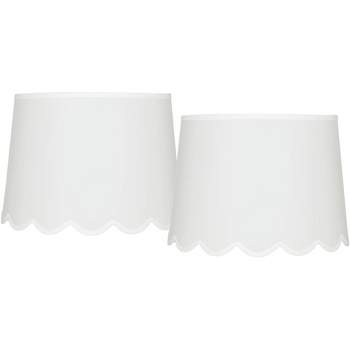 Springcrest Set of 2 Scallop Empire Lamp Shades Medium 13" Top x 15" Bottom x 11" High Spider Replacement Harp and Finial Fitting