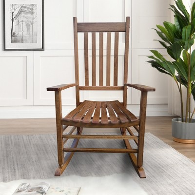 VYNXARIA Elegant Brown Wooden Porch Rocker Chair for Relaxation - Classic Design,Comfortable Seating£¬without mat
