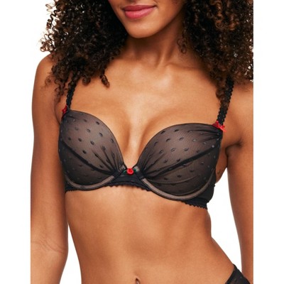Smart & Sexy Mesh Plunge Bra No No Red (smooth Lace) 36ddd : Target