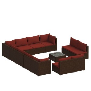 vidaXL Garden Lounge Set Brown, Cinnamon red - 1 of 4