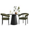 35" Modern Dining Set for 2,Wooden Round Dining Table with Upholstered Velvet Curved Armrest Dining Chair for Small Space Dining Room - 2 of 4