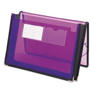 Smead Poly Wallets, 2.25" Expansion, 1 Section, Elastic Cord Closure, Letter Size, Translucent Purple - 1 of 3