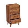 NicBex 4 Drawers Nightstand,Bedside Table with Bevel Design and Hidden Drawer Pulls,Modern Side Table for Bedroom,Brown - 4 of 4