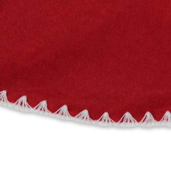 Northlight 26-Inch Red and White Shell Stitching Mini Christmas Tree Skirt