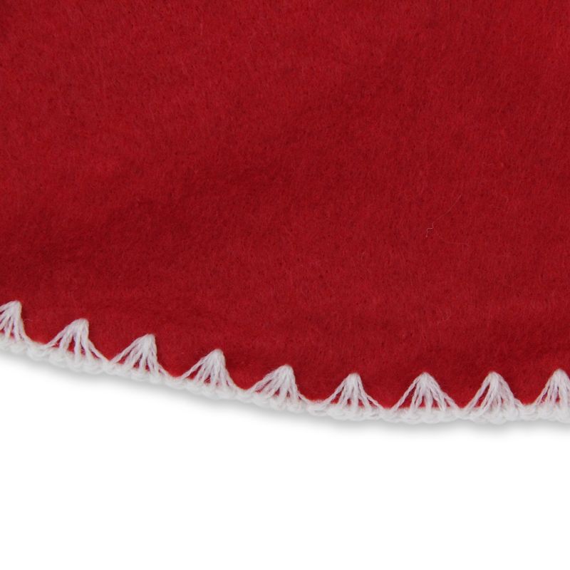 Northlight 26" Red with White Shell Stitching Mini Christmas Tree Skirt, 2 of 4