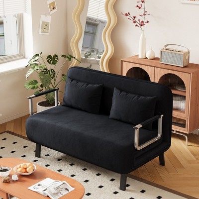 VYNXARIA 55inch Convertible Chair Bed,Tri-Fold Sofa Bed,Leisure Chaise Lounge Couch with Sturdy Iron Frame,Comfortable Sleeper Chair
