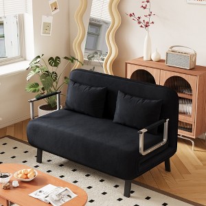 VYNXARIA 55inch Convertible Chair Bed,Tri-Fold Sofa Bed,Leisure Chaise Lounge Couch with Sturdy Iron Frame,Comfortable Sleeper Chair - 1 of 4