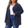 Agnes Orinda Women's Plus Size Long Sleeve Open Front Loose Solid Casual Knit Cardigans - 2 of 4