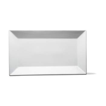 tagltd Whiteware Rectangular Serve Porcelain Dinnerware Serving Tray Platter, 17.25L x 7.0W x 1.18H Dishwasher Safe