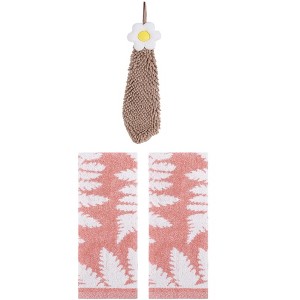 REGALWOVEN 3 Pcs Soft Absorbent Decorative Hand Towels for Bathroom Kitchen - 1 of 4