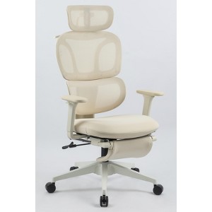 NicBex Adjustable Ergonomic Office Chair with Footrest,Dynamic Lumbar Support,2D Headrest,2D Armrest for Work Study,Cream - 1 of 4