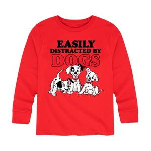 Boys' - 101 Dalmatians - Easily Distracted By Dogs Long Sleeve Graphic T-Shirt - 1 of 4