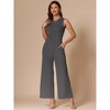 INSPIRE CHIC Women's Dressy Casual One Piece Outfits Sleeveless Crewneck Wide Leg Summer Jumpsuit - 4 of 4