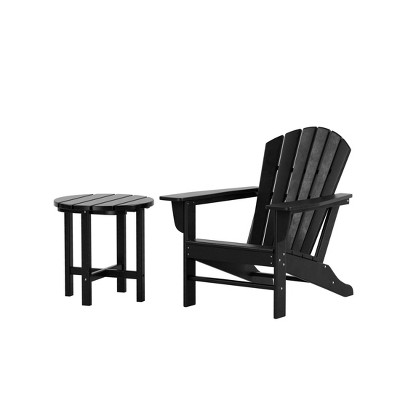 WestinTrends Dylan HDPE Outdoor Patio Adirondack Chair with Side Table (2-Piece Set)