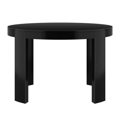 Contour Black Solid Wood Round Dining Table, 47 Inch