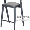 homfan Modern Bar Stools Set of 2 - Sleek Low Back Counter Height Stools Comfortable Indoor and Outdoor Barstools, Gray - 4 of 4