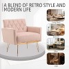 CAVINAS Velvet Accent Chair with Tufted Button Back, Gold Metal Legs and Trim, Wide Seat and Armrests, for Living Room, Bedroom - 4 of 4