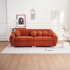 84"W Modern Loveseat Sofa with 5 Ball Pillows, Comfy Chenille Upholstered Sofa Couch 4S - ModernLuxe - 2 of 4