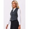 INSPIRE CHIC Women's Plaid Vintage Notched Lapel Collar Single Breasted Waistcoat Vest - 3 of 4