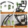 Flower pot stand, 5-tier metal plant stand, 2-pack, crescent-shaped plant stand with hooks, trapezoidal design, suitable for home decoration. - 4 of 4