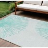 Aquamarine And Ivory Abstract Washable Indoor Outdoor Area Rug - 2 of 4
