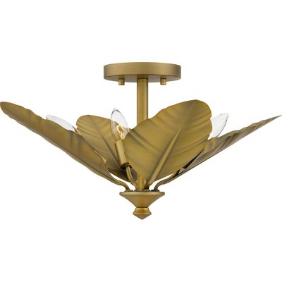 Quoizel Lighting Bayley 4 - Light Semi-Flush Mount in  Aged Brass
