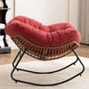 Chenille Rocking Accent Chair with Metal Frame and Ergonomic Design for Living Room - 4 of 4