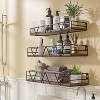 Attop Floating Shelves Set of 3, Home Wood Wall Shelf, Farmhouse Shelf for Bedroom, Wall Mounted Floating Shelf for Living Room - 2 of 4