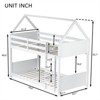 RISOKEYS Twin Over Twin House Floor Bunk Bed with Headboards, Footboards and Guardrails - Rubber Wood Bunk Bed with Guardrails and Ladder - 3 of 4