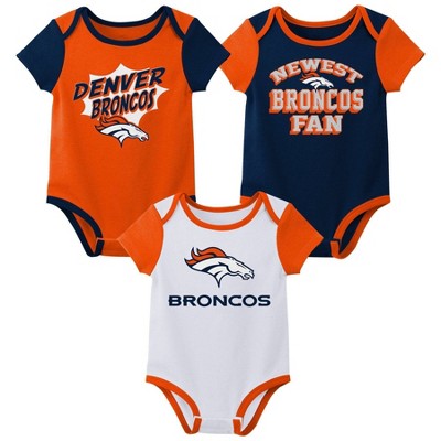 Image of NFL Denver Broncos Infant Boys' 3pk Bodysuit - 0-3M
