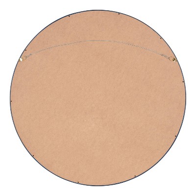 Elegant 28" Gold-Trimmed Round Wood Wall Mirror