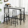 5-Piece Counter Height Bar Table Set, Rustic 43.25" Dining Table with 4 Bar Stools, Kitchen Table with Wooden Top for Pub, Dining Room - 2 of 4