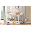 TiramisuBest Twin over Twin Metal Bunk Bed, White, Built-in Ladder, 76"x40"x71", 65 lbs - 3 of 4