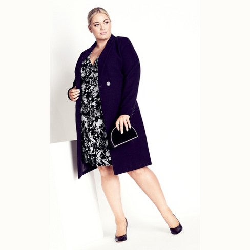 AVENUE | Women's Plus Size Deanna Wrap Print Dress - black - 18W