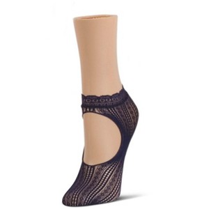 Memoi Women's Du-O Net Delicate Lace Loafer Socks - 1 of 2