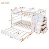 NicBex Full Over Full/Twin Over Twin Bunk Bed with Trundle and Staircase Loft Bed with Guardrails and Storage Drawers for Bedroom,White/Black/Gray - 3 of 4