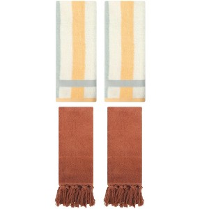 REGALWOVEN 4 Pcs Cotton Bathroom Hand Towels for Home Decoration - 1 of 4