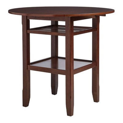 Cherry Wood Round Extendable Counter Height Table