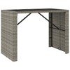 vidaXL Bar Table with Glass Top Gray 57.1"x31.5"x43.3" Poly Rattan - 2 of 4