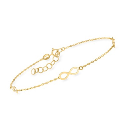 Pure Collection by Ross-Simons Italian 14kt Yellow Gold Triple Infinity Station Bracelet Size 7