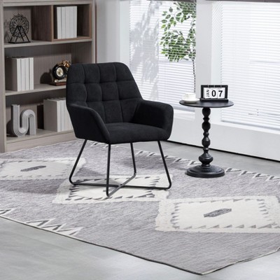NicBex Velvet Accent Chair,Upholstered Living Room Chairs with Adjustable Foot Nails and Metal Legs,Cozy Armchair,Accent Chairs for Living Room
