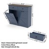 Farmhouse Double Tilt Out Trash Cabinet for 20 Gallon Trash Cans, Free Standing Recycling Cabinet w/ Hideaway Drawer, Barn Door Style Laundry - 3 of 4